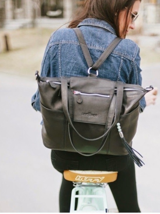 Lily Jade Handbags - Lily Jade backpack Black Leather Tote with Front Flap Pocket and Tassel luxury